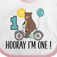 thumbnail image 4 of Inktastic 1st Birthday Bear on Bicycle 1 Year Old Boys or Girls Baby Bib, 4 of 4