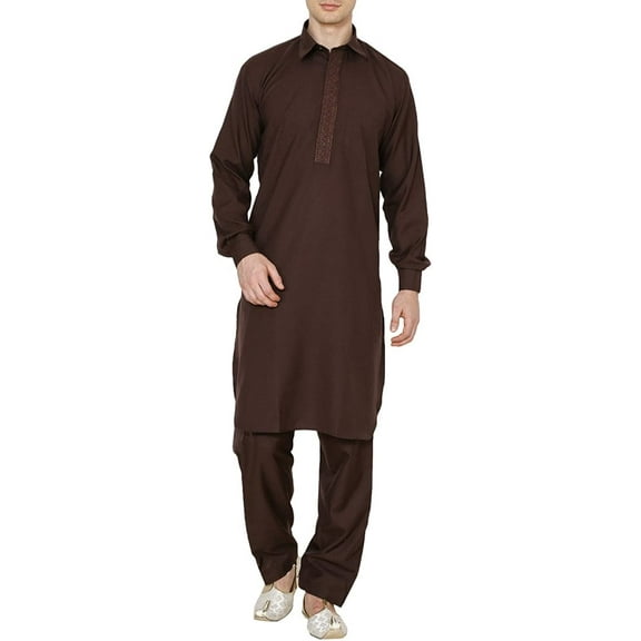 Royal Kurta Men's Cotton Blend Pathani Kurta Salwar