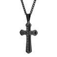 thumbnail image 2 of Believe by Brilliance Men's Stainless Steel Black Crystal Cross Pendant, 2 of 2