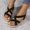 Black, variant on Womens Suede Cross Woven Flat Sandals, Casual Grass Toe Summer Beach Shoes, Comfortable Versatile Commuting Sandals for Vacation Daily Wear