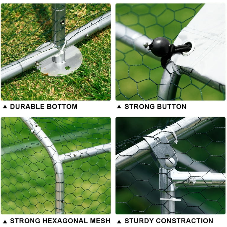 coops Walcut Large Metal Poultry Hen Coop, 13x10 ft. Predator Proof with