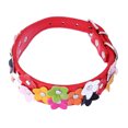 thumbnail image 4 of Collier Animal en Cuir d'Alliage Ajustable, Collier Décor Fleur, Chaîne de Cou pour Animaux, Rouge, P, 2.5x37cm, 4 of 6
