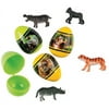 Toy-Filled Zoo Animals Plastic Easter Eggs, Set of 4