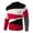 Red, variant on Men's Fashion Color Block Patchwork Sweater Frayed Trim Long Sleeve Knitted Pullover