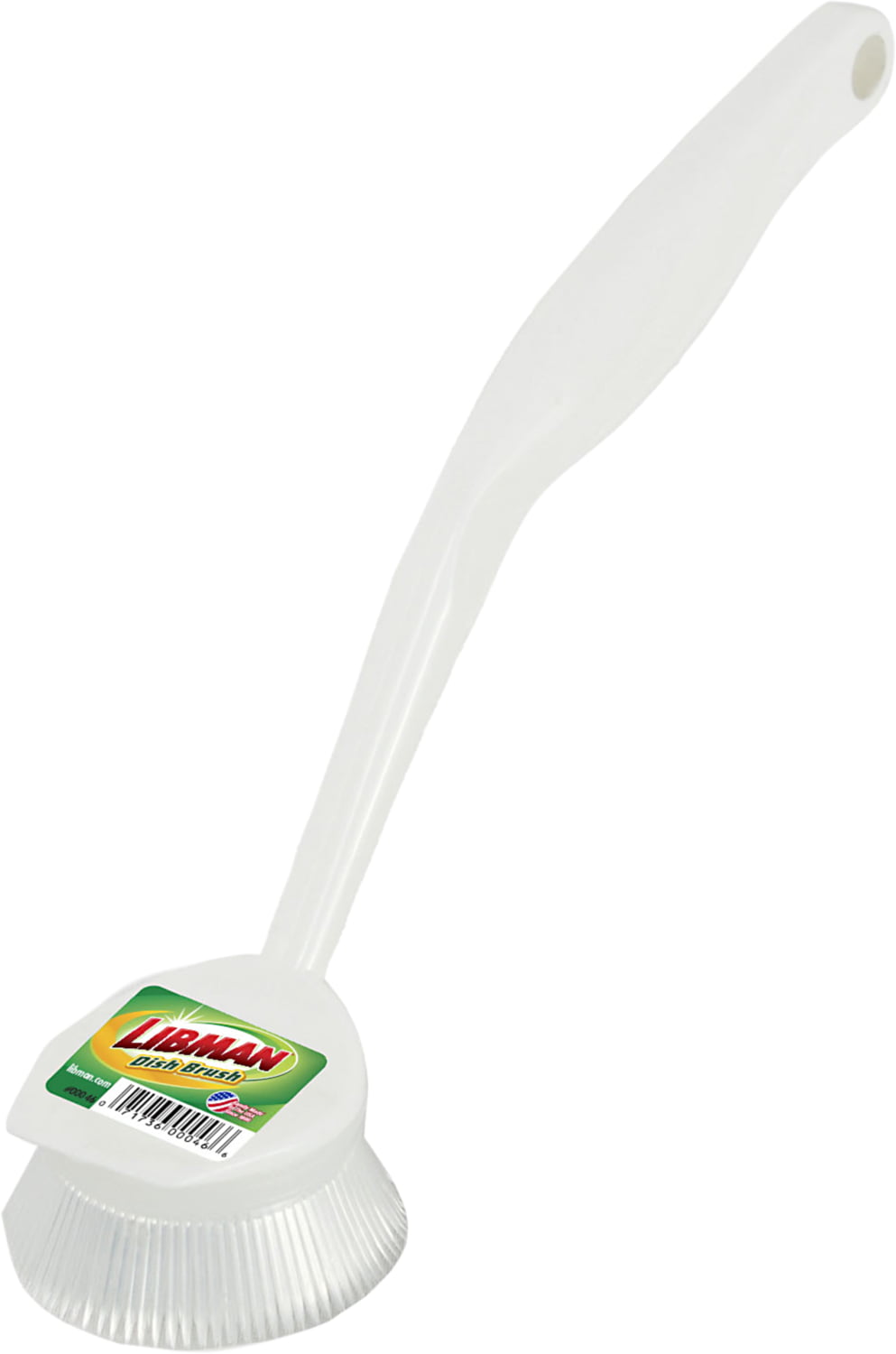 Libman 46 Dish Brush, Polymer Bristle, 10 in L, White