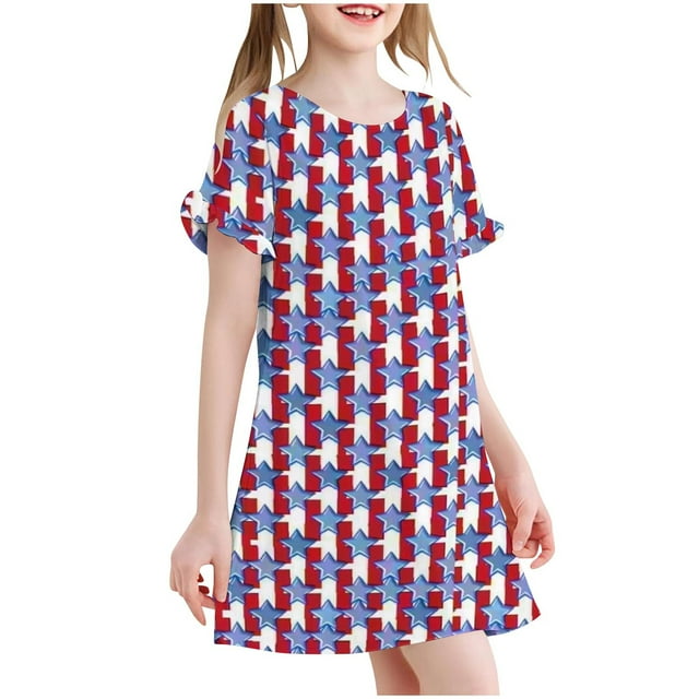 Chemise de Nuit Fille Robe de Nuit Tout-Petit Robe Enfants Tout-Petit Vêtement de Nuit Chemise de Nuit à Volants Été Décontractée Nuisettes Multicolore 10-12 Ans