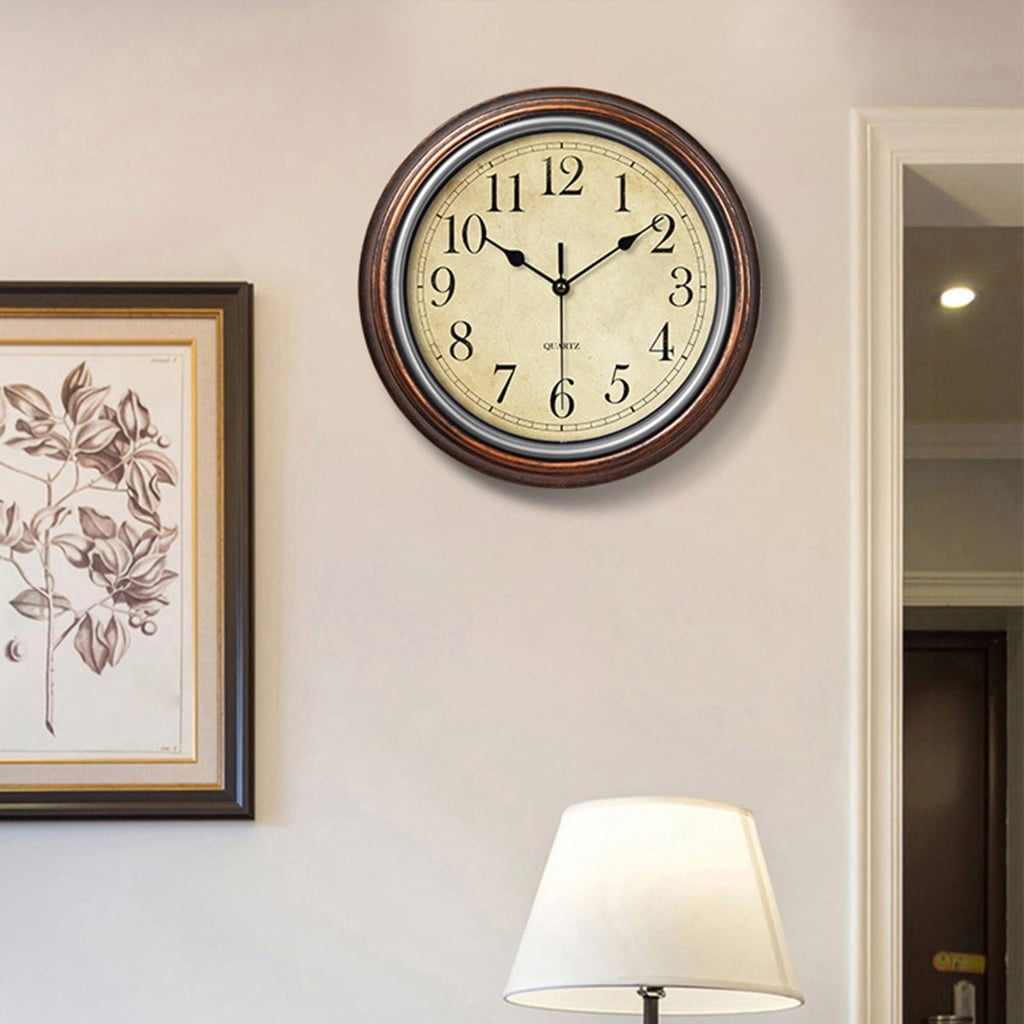 CIYISON Wall Clock 12'' Stylish Non Ticking Clocks Easy to Read Roman/Arabic Numerals