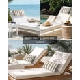 thumbnail image 6 of Pack of 2 Outdoor Lumbar Pillow Covers 12x20 Inch, Beige Striped Waterproof Throw Pillow Covers Set, Modern Farmhouse Beige White Stripes Indoor&Outdoor Decorative Cushion Cases for Patio Porch Car, 6 of 7
