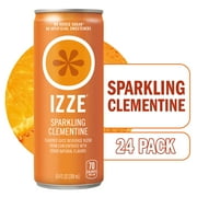 IZZE Sparkling Juice Beverage Blend, Clementine, No Sugar Added, 8.4 FL OZ, 24 Cans