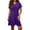 Purple, variant on Zedker Women's V-Neck Ruched Casual T Shirt Dress Summer Short Sleeve Swing Dresses with Pockets