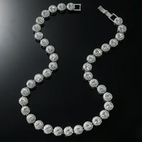 Round Rhinestone Necklace Men's Fashion Stitching