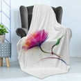thumbnail image 4 of Flower Soft Flannel Fleece Throw Blanket, Simplistic Poppy Design Purity and Grace Love and Friendship Splattered Image, Cozy Plush for Indoor and Outdoor Use, 50" x 60", Fuchsia, by Ambesonne, 4 of 5