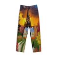 thumbnail image 4 of Balery Fall Village Scenery print Men's Pajama Pants,Ultra Lightweight Pjs,Lounge Pant-Small, 4 of 9