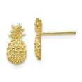 thumbnail image 3 of 10k Yellow Gold Polished & Textured Pineapple Post Earrings, 3 of 5