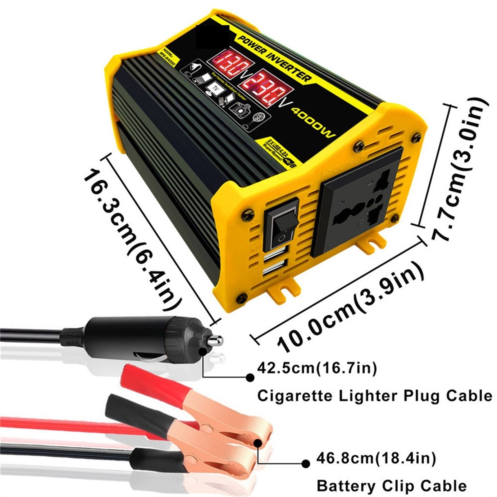 4000W/8000W Pure Sine Wave Inverter 12V/24V 110/220 Portable Power Bank Converter Solar Inverter Solar Car Converter ,Accurate Quantification