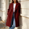 thumbnail image 6 of Smsaxvxz Women’s Notched Lapel Double Breasted Pea Coat Long Coats Fall Winter Jackets 2026 Wine 2XL, 6 of 9