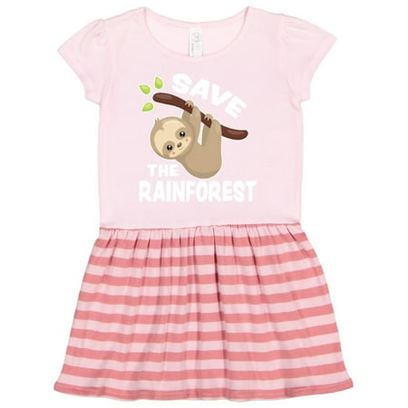 

Inktastic Save the Rainforest with Cute Baby Sloth Gift Toddler Girl Dress