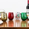 thumbnail image 5 of MyGift Metallic Multi-color Christmas Themed Stemless Wine Glasses, Set of 4, 5 of 7