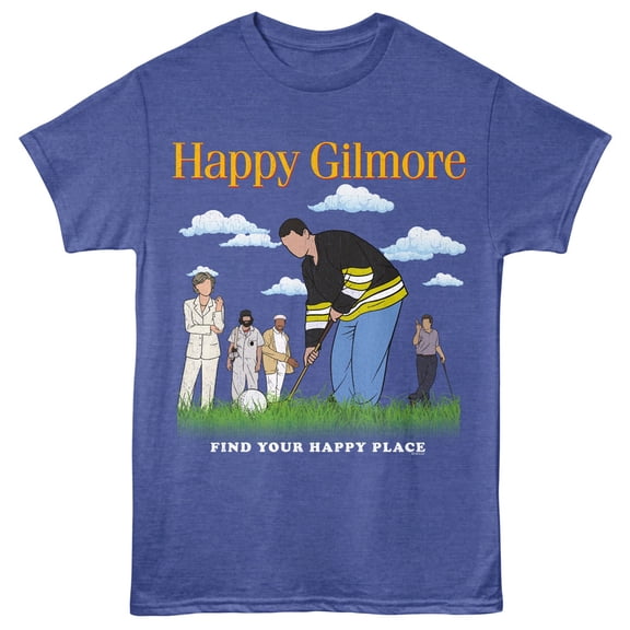 Happy Gilmore Happy Place Men's T Shirt (BlueHeather, AdultS)