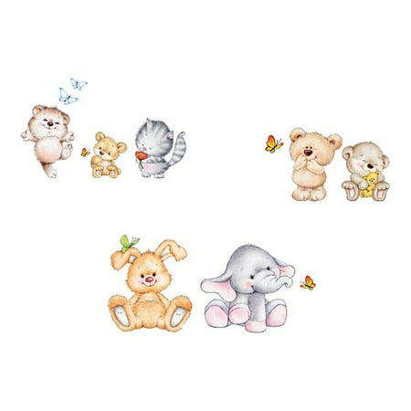Home Decor Line Cute Animals Wall Decals Walmartcom