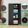 thumbnail image 6 of Polup 60'' Tall Modern Pantry Kitchens Cabinet with Doors Adjustable Shelves Black, 6 of 9