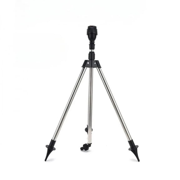 1 Set 360 Rotary Irrigation Tripod Lawn Garden Sprinkler Telescopic Support Sprinkler Head on Tripod Stainless Steel