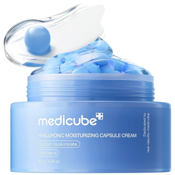 Crema en c�psulas de �cido hialur�nico medicube | Hidrataci�n duradera de 120 h, cuidado de la barrera cut�nea y crema f
