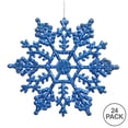 thumbnail image 2 of Vickerman 4" Blue Glitter Snowflake Christmas Ornament, 24 per Box, 2 of 2
