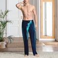 thumbnail image 6 of Lsque Blue Marble And Gold Print Men's Pajama Pants, Lounge Pant - Comfortable Home Wear,Elastic Waistband, Stylish Design-Small, 6 of 9