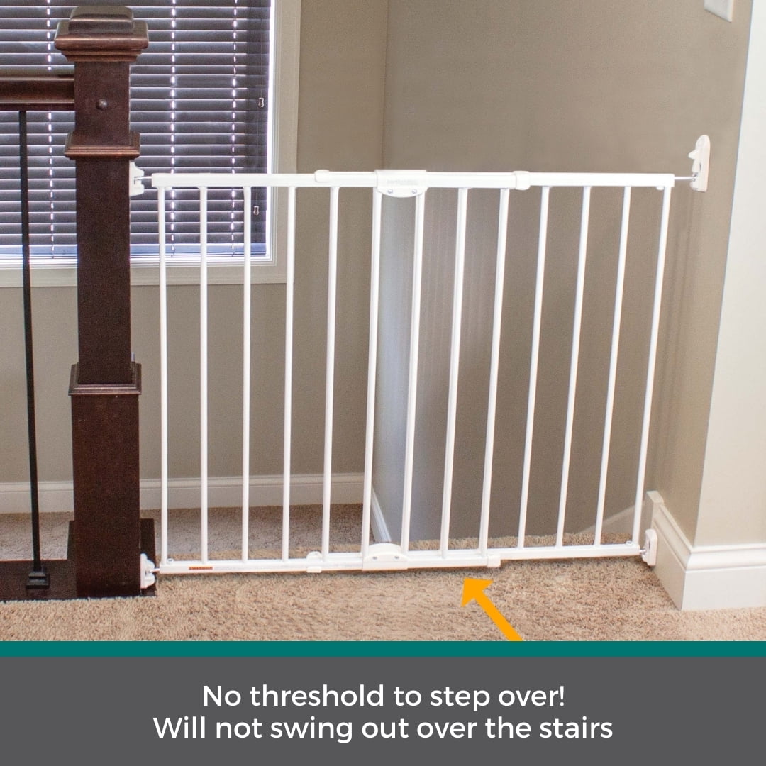 North States MyPet Wide Metal ClearPath Staircase and Hallway Pet Gate, Expands to 47.85" Wide