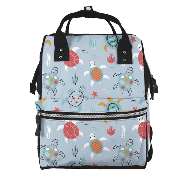 Disketp Sea Turtle Mochila de Pañales de Gran Capacidad con Múltiples Bolsillos, Mochila de Viaje Multifuncional para Bebé, Unisex, Moderna y Resistente