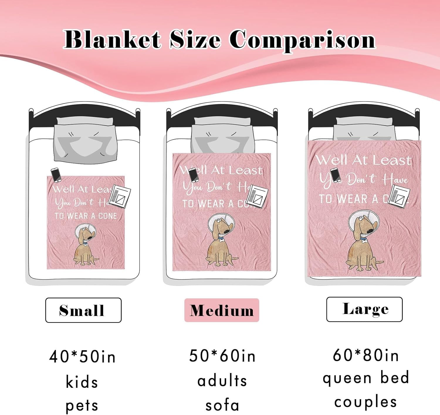 Get Well Gifts for Women/Men After Surgery, Sympathy Gift, Feel Better/Get Well Soon Gifts for Women, Surgery Recovery Gifts for Men, at Least You Dont Have to Wear A Cone Blanket