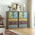 thumbnail image 4 of Dresser for Bedroom, Tall Boho with Drawers and Doors, 15.3D x 29.1W 43.7H Inch Wood Accent Bedroom, 4 of 6