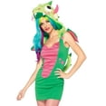 thumbnail image 2 of Leg Avenue Women's 2 Piece Magic Dragon Costume, Green/Hot Pink, X-Small, 2 of 4