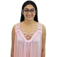 thumbnail image 5 of Venice Womens' Silky Looking Embroidered Nightgown 06 Large Pink, 5 of 5