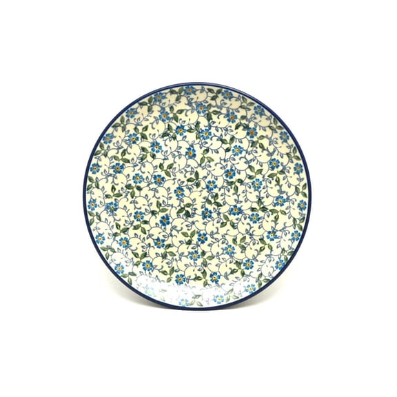 Polish Pottery Plate - Salad/Dessert (7 3/4") - Forget-Me-Knot