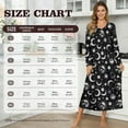 thumbnail image 7 of SEANATIVE Women's House Dress Full Length Nightgown Button Down Housecoat Soft Cozy Long Sleeve Lounge Dress Comfort Sleepwear Nightdress, 4XL, Moon Star Black, 7 of 7