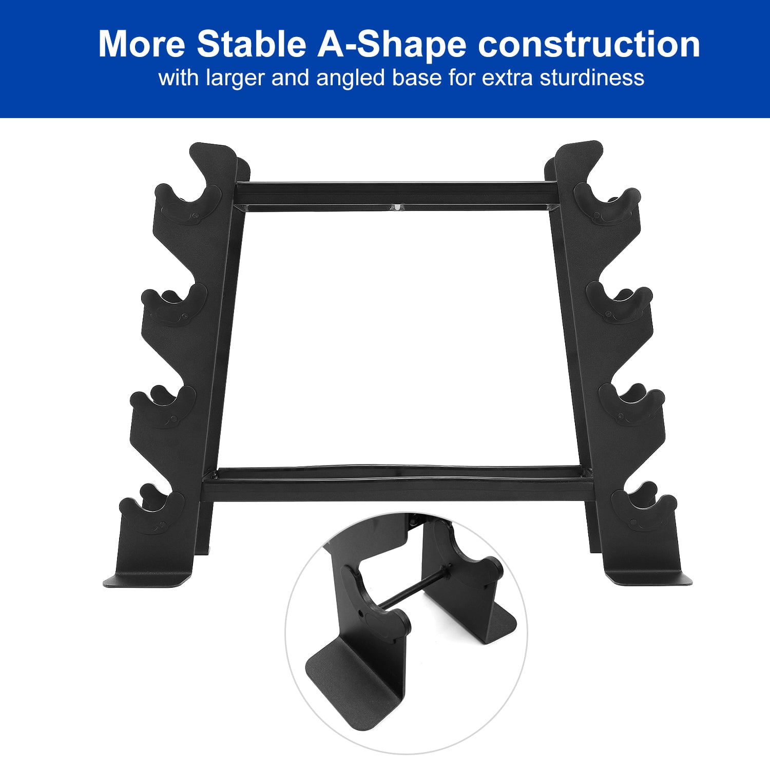 XPRT Fitness 2-Tier Steel Dumbbell Rack Stand with Anti-Tip Design – Holds up to 200 lbs, Rubber Feet & Silicone Cradles for Home Gym Storage
