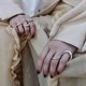 thumbnail image 5 of Anillo de metal con diseño de nicho japonés, forma de madre e hijo, anillo femenino de moda que combina con todo, anillo de doble uso, 5 of 6