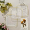 thumbnail image 5 of Efavormart 10 Pack | 7" Clear With Gold Rim Square Plastic Dessert Party Plates, Disposable Appetizer Salad Plates, 5 of 11