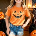 thumbnail image 2 of CONFREE Halloween Boys Short Sleeve Tshirts Crew Neck Pumpkin Face Graphic Soft Hallowmas T-Shirts for Kids, 2 of 4