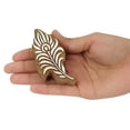 thumbnail image 4 of IBA Indianbeautifulart Textile Printing Block Peacock Feather Hand Carved Wooden Stamp Wood Block Printing Textile Stamps For Fabric/ Pottery Blocks-5 Inch, 4 of 6