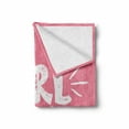 thumbnail image 2 of Feminist Soft Flannel Fleece Blanket, Brush Stroke Style Lettering Girl Power for Inspirational Theme Grungy Background, Cozy Plush for Indoor and Outdoor Use, 50" x 70", Pink White, by Ambesonne, 2 of 6