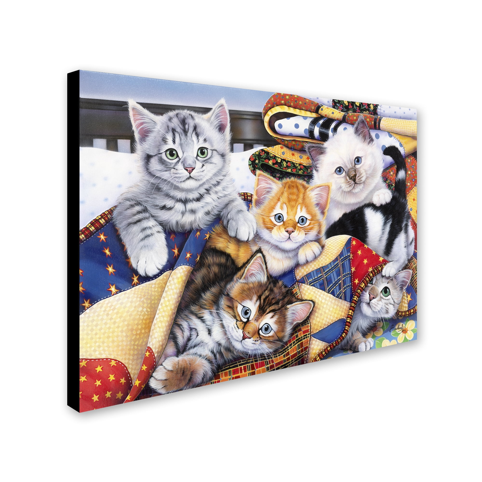 Trademark Fine Art 'Cozy Kittens' Canvas Art by Jenny Newland