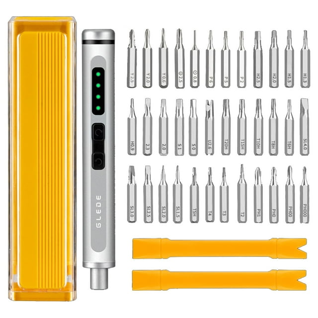 Small Screwdriver Set, 44 in 1 Screwdriver, Mini Electric Screwdriver, Repair Tool Kit, for Electronic Phone, Camera, Laptop, Yellow