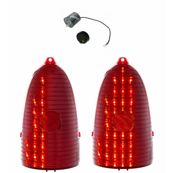 United Pacific One-Piece Style Sequential LED Tail Light Set 1955 Bel Air