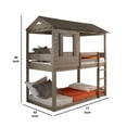 thumbnail image 5 of Benjara Twin Size Wooden Bunk Bed with House Design- Brown, 5 of 7