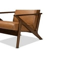thumbnail image 6 of Baxton Studio Bianca Mid-Century Modern Walnut Brown Finished Wood and Tan Faux Leather Effect Lounge Chair, 6 of 7