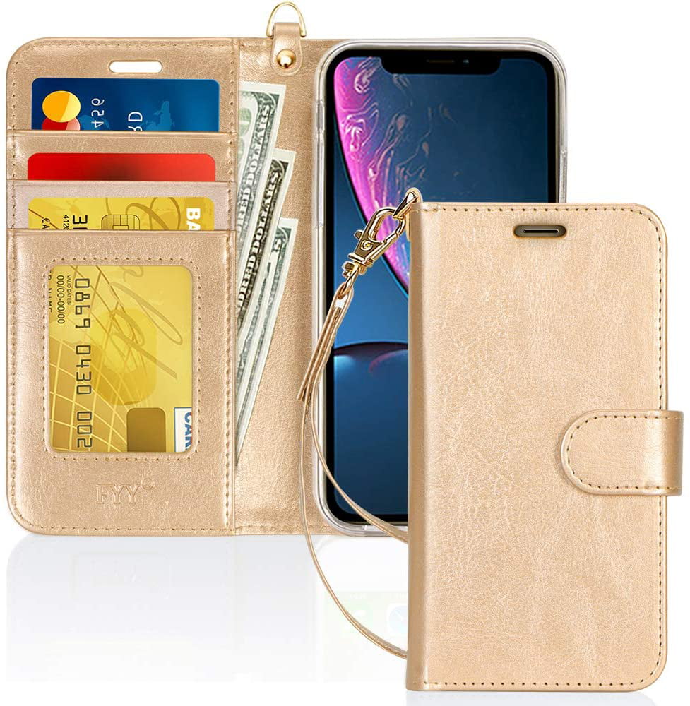 iPhone XR Flip Case Cover for iPhone XR Leather Card Holders Extra-Durable Business Kickstand Mobile Phone case with Free Waterproof-Bag
