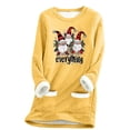 thumbnail image 3 of Feancey Merry Christmas Sweatshirts for Women Winter Fleece Lined Pullover Funny Casual Gnomes Print Crewneck Tops Fuzzy Thermal Loungewear Pajamas Yellow S, 3 of 4